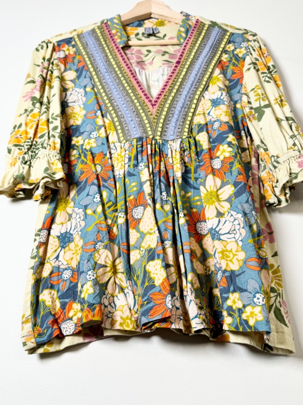 Bl-nk London Stephanie Multi Color Floral Pattern Top Sz Medium - Picture 4 of 12